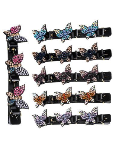 6 Clips de Mariposa HJZHII para Peinar Cabello Negro