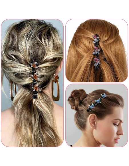 6 Clips de Mariposa HJZHII para Peinar Cabello Negro