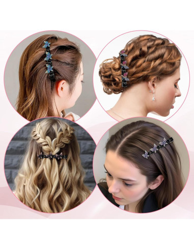 6 Clips de Mariposa HJZHII para Peinar Cabello Negro