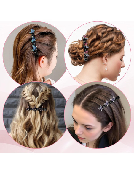 6 Clips de Mariposa HJZHII para Peinar Cabello Negro