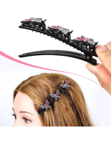 6 Clips de Mariposa HJZHII para Peinar Cabello Negro