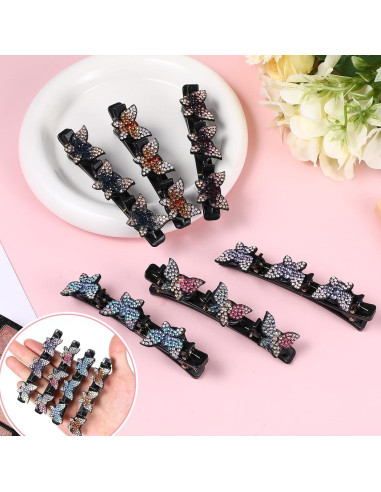 6 Clips de Mariposa HJZHII para Peinar Cabello Negro