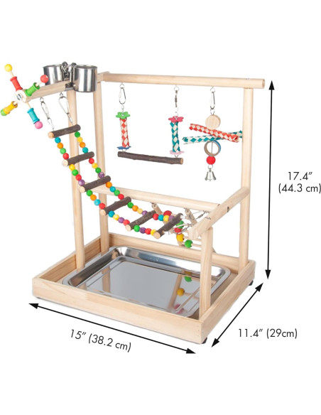 Parque para Aves Wondwo con Juguetes y Comedero 38x29x45cm