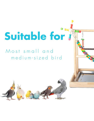 Parque para Aves Wondwo con Juguetes y Comedero 38x29x45cm