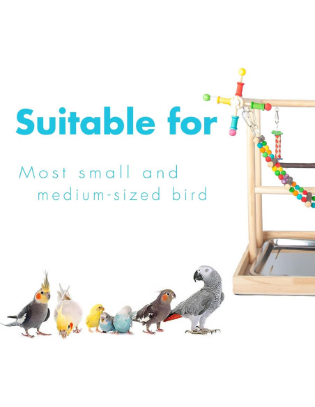 Parque para Aves Wondwo con Juguetes y Comedero 38x29x45cm