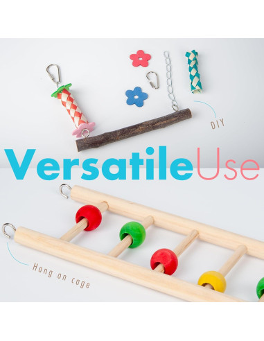 Parque para Aves Wondwo con Juguetes y Comedero 38x29x45cm