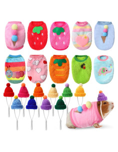 Ropa para Cobayas Cosblank 20 Pcs Disfraces y Sombreros XXS