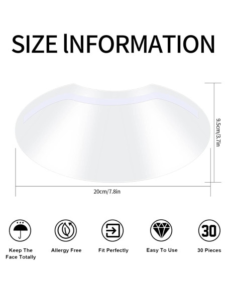 50 Protectores Faciales Adhesivos para Ducha Siyurongmy 20x10cm