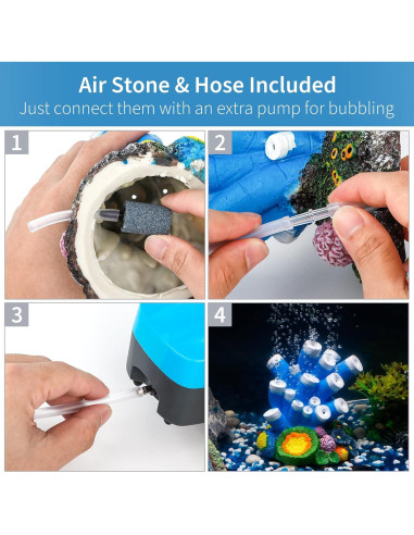 Adorno de Acuario Uniclife con Burbujeador y Piedra de Aire