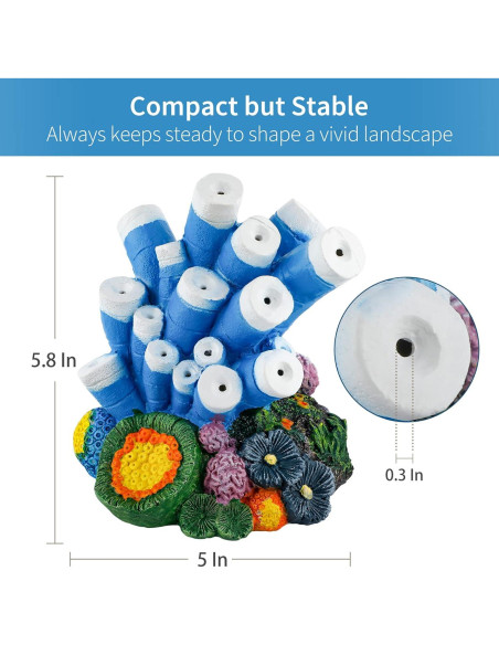 Adorno de Acuario Uniclife con Burbujeador y Piedra de Aire