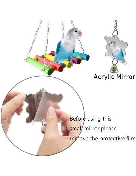 8 Juguetes para Periquitos y Cacatú - Accesorios de Jaula