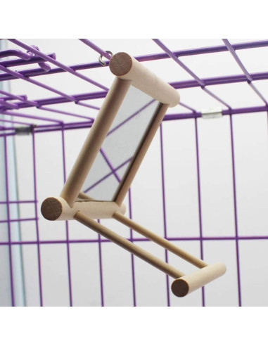 Espejo Colgante para Pájaros Litewood 10x15cm Juguete Interactivo