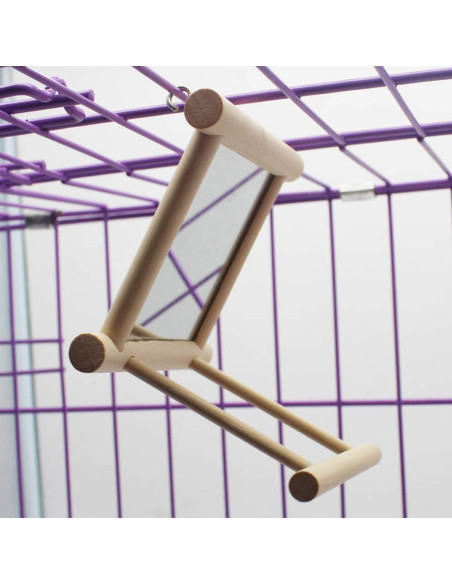 Espejo Colgante para Pájaros Litewood 10x15cm Juguete Interactivo