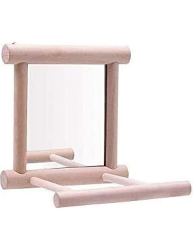 Espejo Colgante para Pájaros Litewood 10x15cm Juguete Interactivo