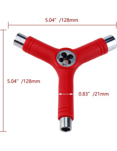 Herramienta de Skate KUMGROT T-tool y Y-tool Rojo Multifuncional 2