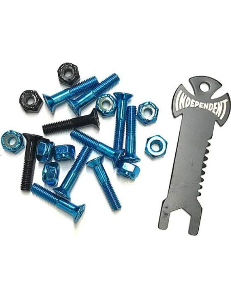 Hardware de Skateboard Independent 8 Tornillos Azul/Negro