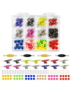 Kit de Piezas para Tabla de Skate DisplayMore 96mm - 14 Camiones Multicolores