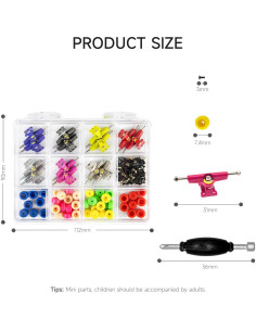Kit de Piezas para Tabla de Skate DisplayMore 96mm - 14 Camiones Multicolores 2