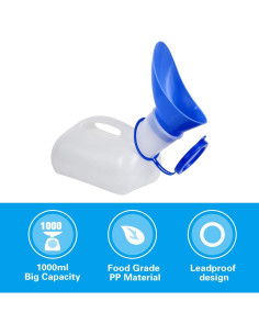 Orinal Unisex AWOKEN 1000ml Botella Plástica a Prueba de Fugas 2