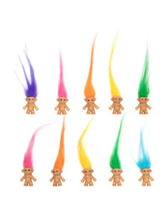 10 Muñecos Troll Miniatura Sparkle Pins - Decoración Pasteles