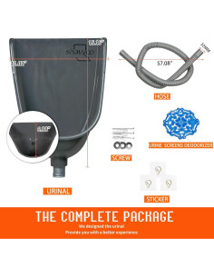 Orinal de plástico para hombres Shawoo, instalación sin perforación 2