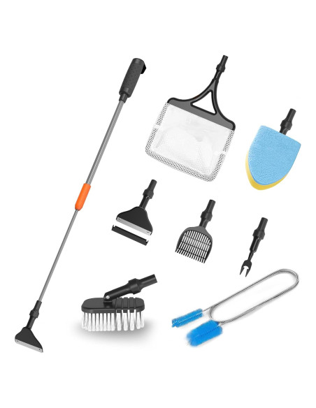 Kit de Limpieza de Acuario 7 en 1 SEAOURA con Mango Telescópico