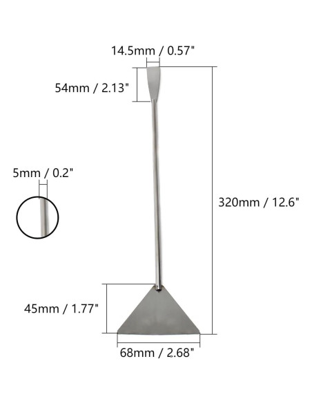 Espátula Acuática Utoolmart de Acero Inoxidable 32x6.5cm