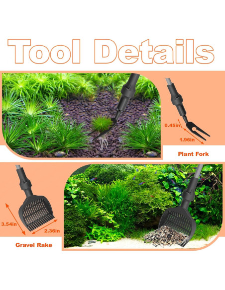 Kit de Limpieza de Acuario 7 en 1 SEAOURA con Mango Telescópico