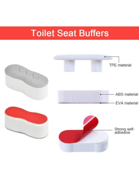 Amortiguadores de Asiento de Inodoro QUUPY 8 Piezas Adhesivos