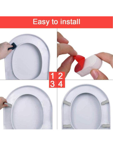 Amortiguadores de Asiento de Inodoro QUUPY 8 Piezas Adhesivos