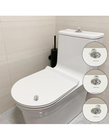 Botón de Inodoro OHNAKON Cristal Diamante 3x3cm - 2 Pack