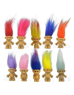 10 Muñecos Troll Vintage de PVC para Pasteles y Regalos