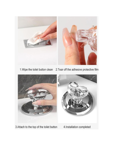 2 Piezas Botón de Tanque de Inodoro Corazón Junfamilee