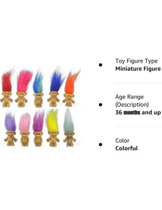 10 Muñecos Troll Vintage de PVC para Pasteles y Regalos 2