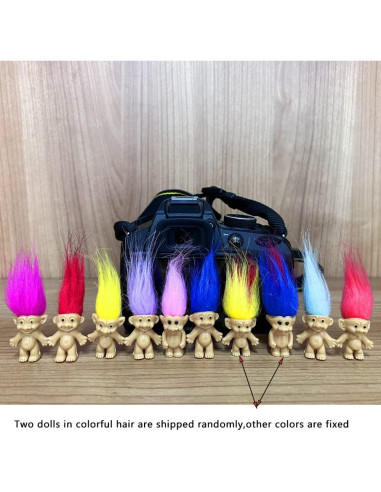 10 Muñecos Troll Vintage de PVC para Pasteles y Regalos