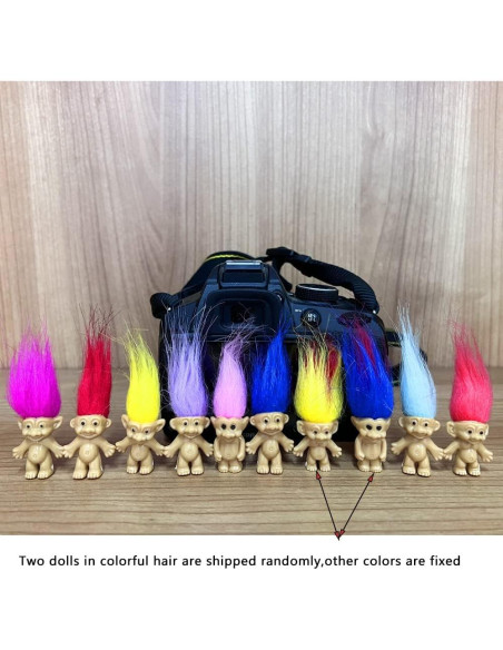 10 Muñecos Troll Vintage de PVC para Pasteles y Regalos