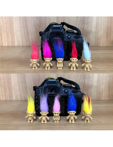 10 Muñecos Troll Vintage de PVC para Pasteles y Regalos