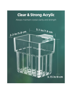 Soporte de Planta de Acuario Pawfly 2 Pcs Acrílico Transparente 2