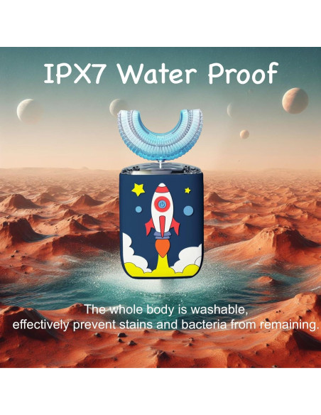 Cepillo de Dientes Eléctrico Geacker U para Niños 2-7 Años