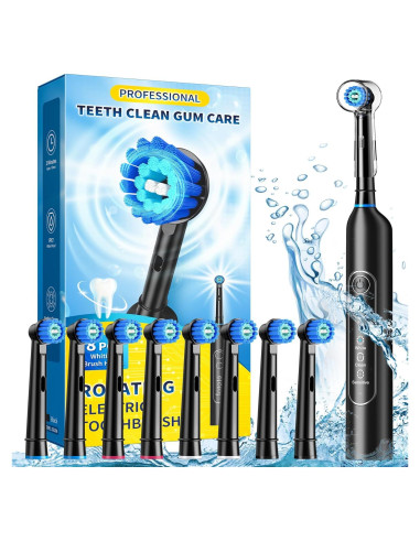 Cepillo de dientes eléctrico TEETHEORY con 8 cabezales y 3 modos