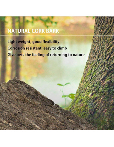 Fondo de Corteza de Corcho Natural 2PCS 40x30cm para Reptiles