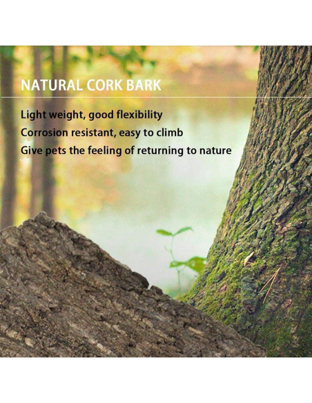 Fondo de Corteza de Corcho Natural 2PCS 40x30cm para Reptiles