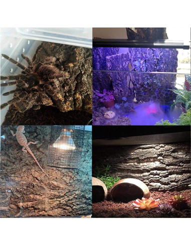 Fondo de Corteza de Corcho Natural 2PCS 40x30cm para Reptiles