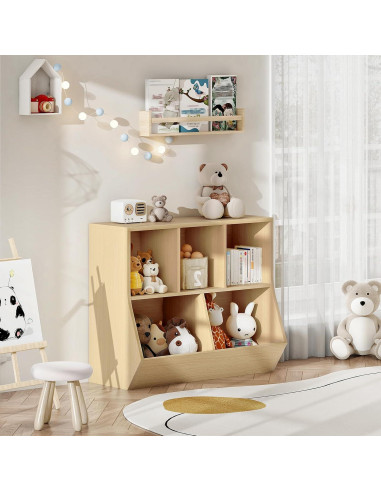 Estantería para Niños HOOBRO 90 cm Natural Organizador Juguetes