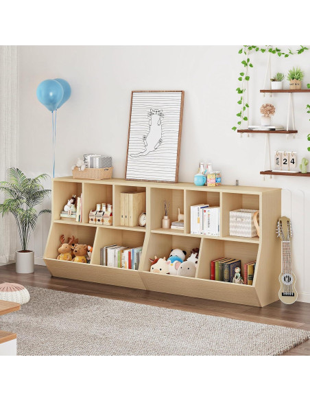 Estantería para Niños HOOBRO 90 cm Natural Organizador Juguetes