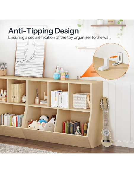 Estantería para Niños HOOBRO 90 cm Natural Organizador Juguetes