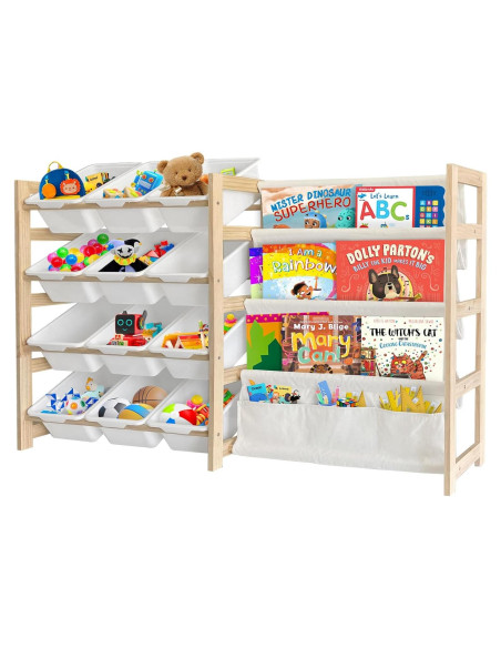 Organizador de Juguetes EXPERLAM - Estante Blanco 4 Niveles