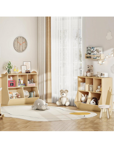 Estantería para Niños HOOBRO 90 cm Natural Organizador Juguetes