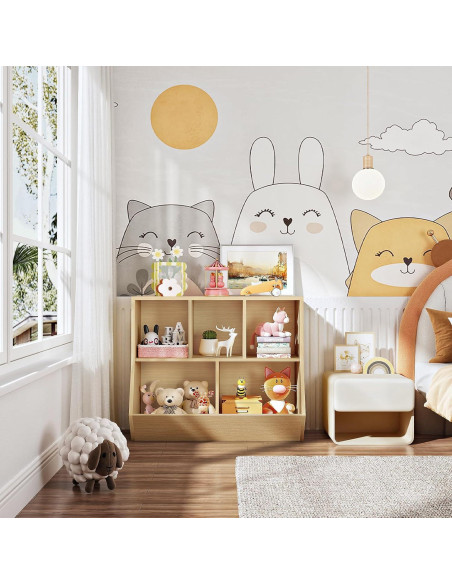 Estantería para Niños HOOBRO 90 cm Natural Organizador Juguetes