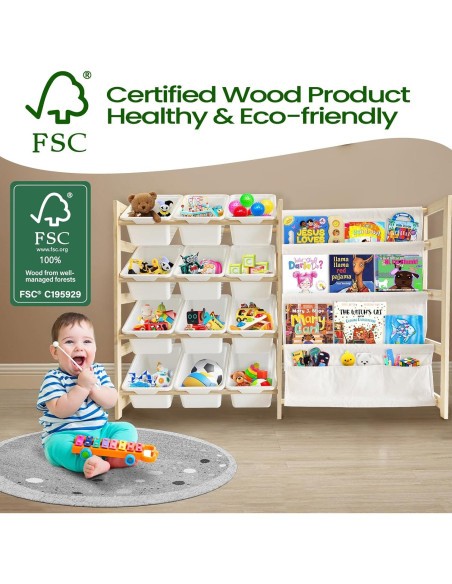 Organizador de Juguetes EXPERLAM - Estante Blanco 4 Niveles